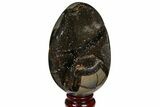 Septarian Dragon Egg Geode - Black Crystals #120914-2